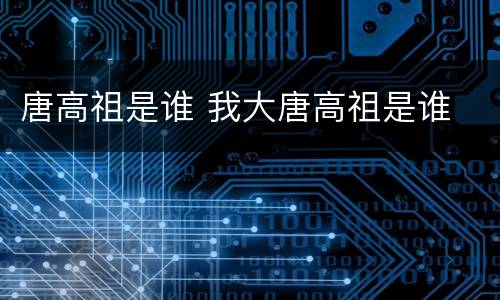 唐高祖是谁 我大唐高祖是谁