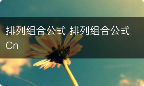 排列组合公式 排列组合公式 Cn