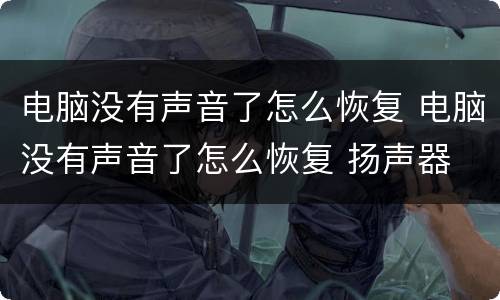 电脑没有声音了怎么恢复 电脑没有声音了怎么恢复 扬声器
