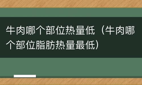 牛肉哪个部位热量低（牛肉哪个部位脂肪热量最低）