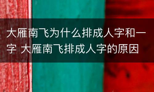大雁南飞为什么排成人字和一字 大雁南飞排成人字的原因