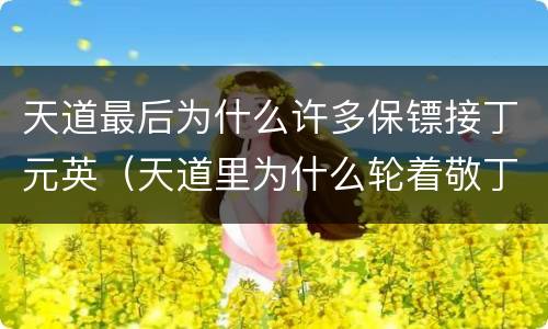 天道最后为什么许多保镖接丁元英（天道里为什么轮着敬丁元英）