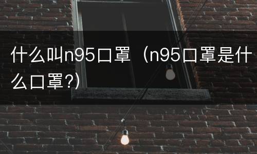 什么叫n95口罩（n95口罩是什么口罩?）