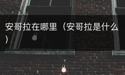 安哥拉在哪里（安哥拉是什么）