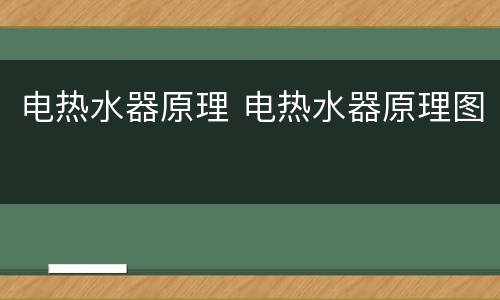 电热水器原理 电热水器原理图