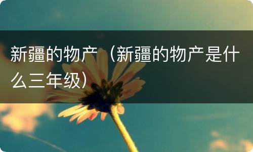 新疆的物产（新疆的物产是什么三年级）