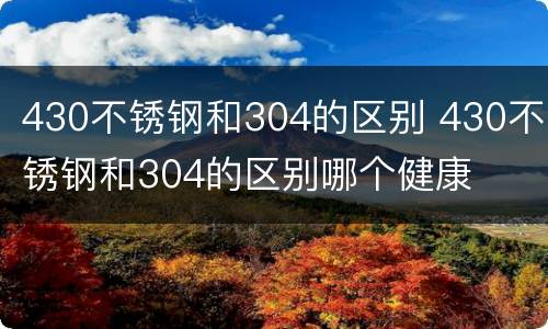 430不锈钢和304的区别 430不锈钢和304的区别哪个健康