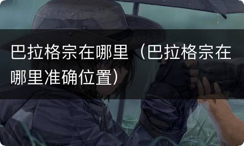 巴拉格宗在哪里（巴拉格宗在哪里准确位置）