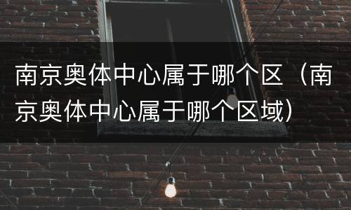 南京奥体中心属于哪个区（南京奥体中心属于哪个区域）