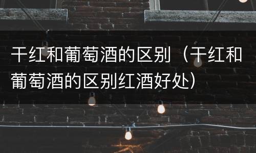 干红和葡萄酒的区别（干红和葡萄酒的区别红酒好处）