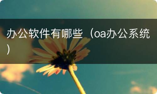 办公软件有哪些（oa办公系统）