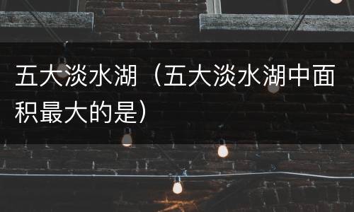 五大淡水湖（五大淡水湖中面积最大的是）