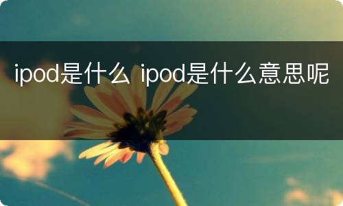 ipod是什么 ipod是什么意思呢
