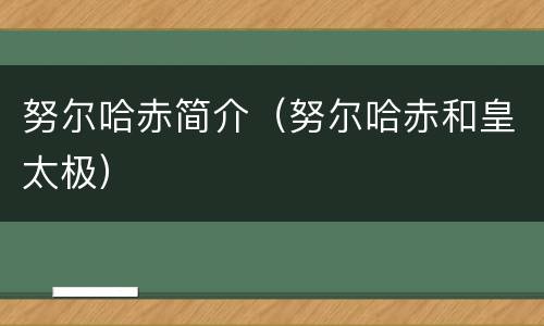 努尔哈赤简介（努尔哈赤和皇太极）