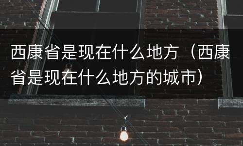 西康省是现在什么地方（西康省是现在什么地方的城市）