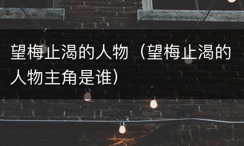 望梅止渴的人物（望梅止渴的人物主角是谁）