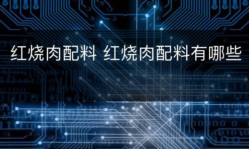 红烧肉配料 红烧肉配料有哪些