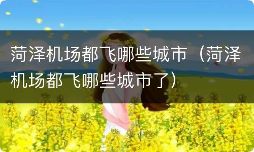 菏泽机场都飞哪些城市（菏泽机场都飞哪些城市了）