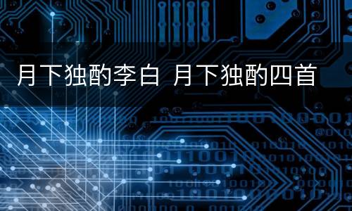 月下独酌李白 月下独酌四首