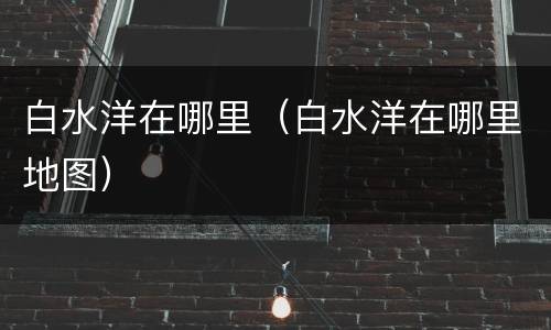 白水洋在哪里（白水洋在哪里地图）