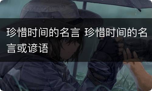 珍惜时间的名言 珍惜时间的名言或谚语