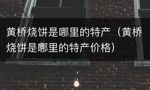 黄桥烧饼是哪里的特产（黄桥烧饼是哪里的特产价格）