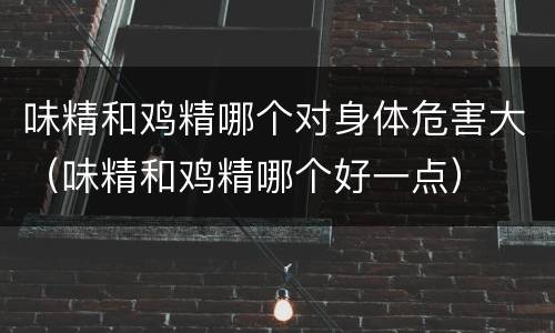 味精和鸡精哪个对身体危害大（味精和鸡精哪个好一点）