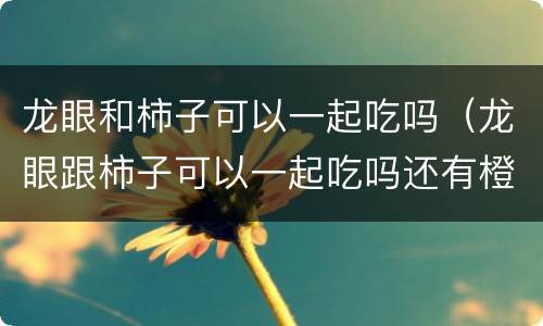龙眼和柿子可以一起吃吗（龙眼跟柿子可以一起吃吗还有橙子）