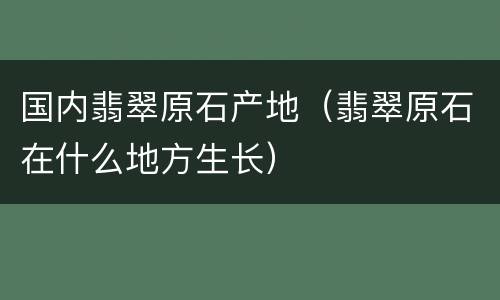国内翡翠原石产地（翡翠原石在什么地方生长）