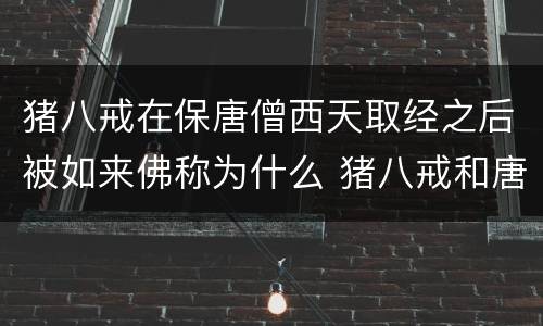 猪八戒在保唐僧西天取经之后被如来佛称为什么 猪八戒和唐僧西天取经被如来封为什么