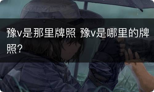 豫v是那里牌照 豫v是哪里的牌照? 豫v是那里牌照 豫v是哪里的牌照?