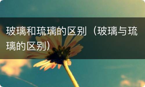 玻璃和琉璃的区别（玻璃与琉璃的区别）