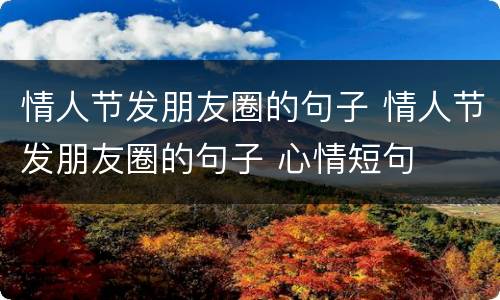 情人节发朋友圈的句子 情人节发朋友圈的句子 心情短句
