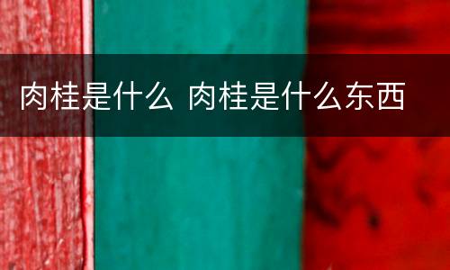 肉桂是什么 肉桂是什么东西