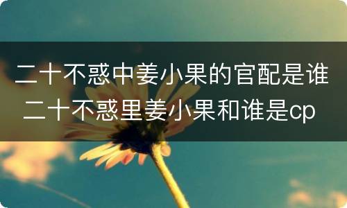 二十不惑中姜小果的官配是谁 二十不惑里姜小果和谁是cp