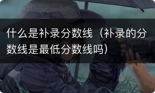 什么是补录分数线（补录的分数线是最低分数线吗）