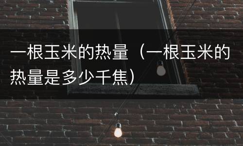 一根玉米的热量（一根玉米的热量是多少千焦）