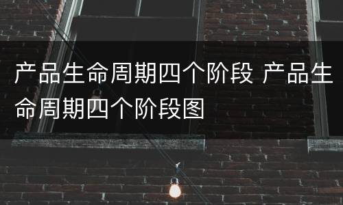 产品生命周期四个阶段 产品生命周期四个阶段图