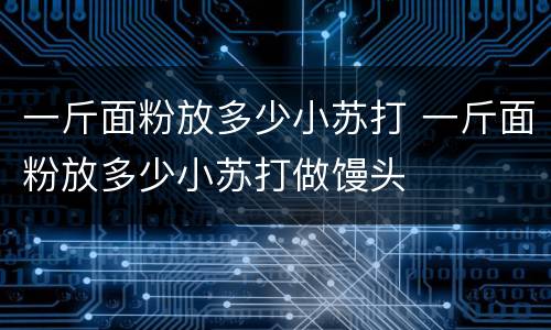一斤面粉放多少小苏打 一斤面粉放多少小苏打做馒头
