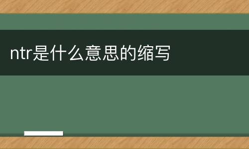 ntr是什么意思的缩写