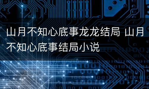 山月不知心底事龙龙结局 山月不知心底事结局小说
