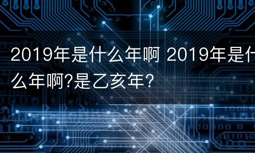 2019年是什么年啊 2019年是什么年啊?是乙亥年?