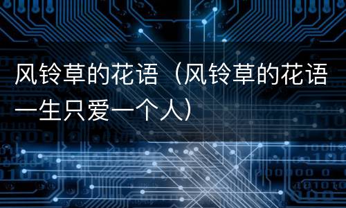 风铃草的花语（风铃草的花语一生只爱一个人）