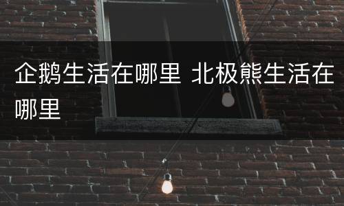 企鹅生活在哪里 北极熊生活在哪里