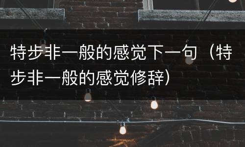 特步非一般的感觉下一句（特步非一般的感觉修辞）