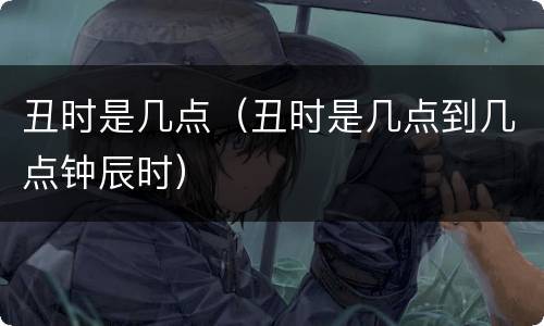 丑时是几点（丑时是几点到几点钟辰时）