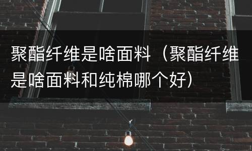 聚酯纤维是啥面料（聚酯纤维是啥面料和纯棉哪个好）