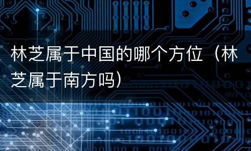 林芝属于中国的哪个方位（林芝属于南方吗）