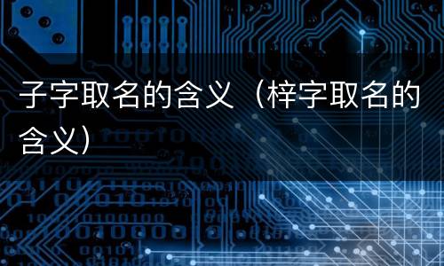 子字取名的含义（梓字取名的含义）