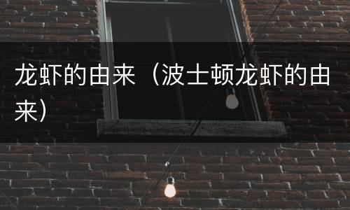 龙虾的由来（波士顿龙虾的由来）